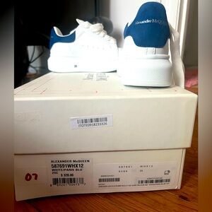 Kids White and blue Alexander McQueen sneakers.